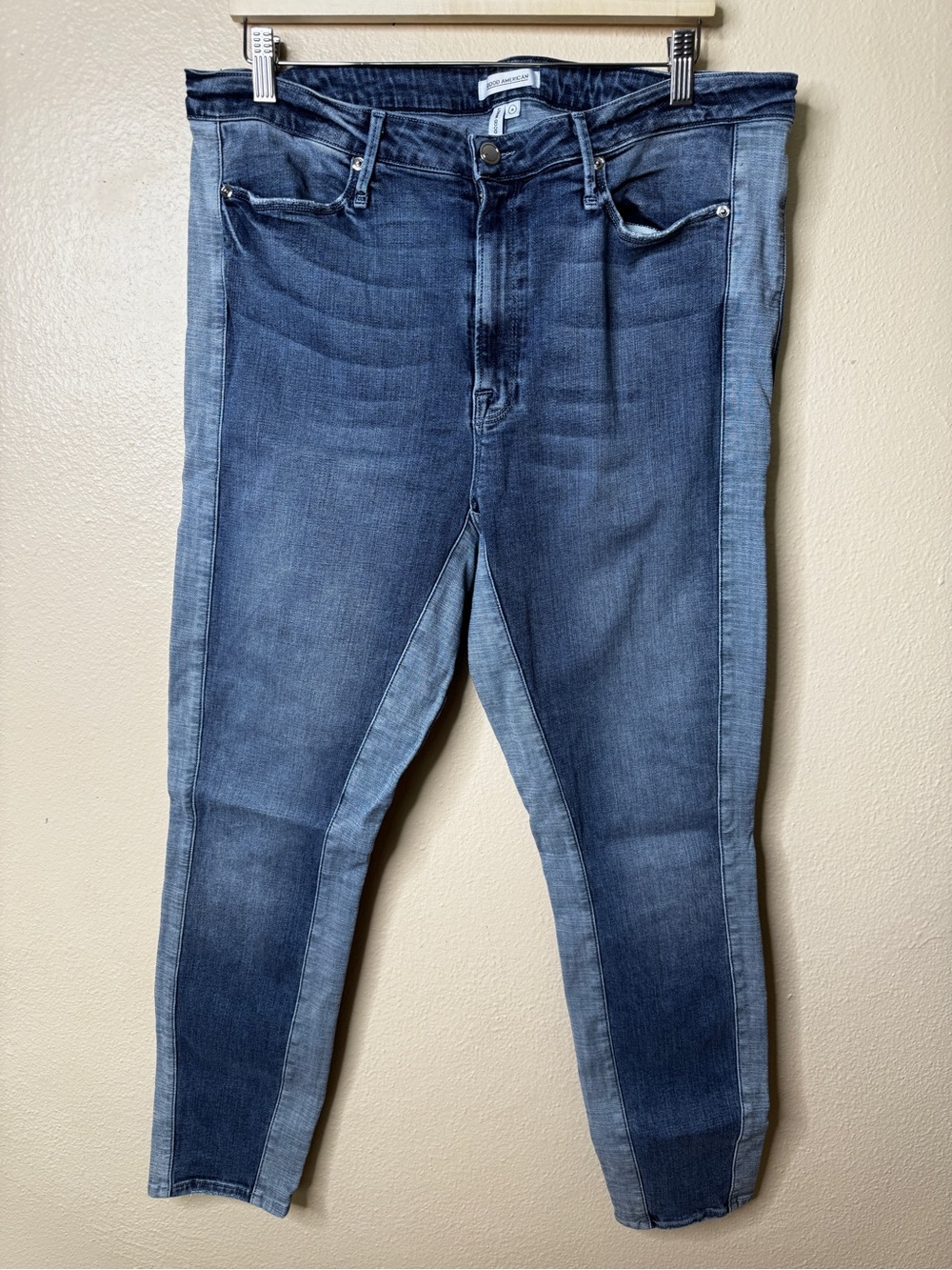 Good American Good Waist Jeans Women’s 18 Blue Skinny Stretch Denim Side Stripe
